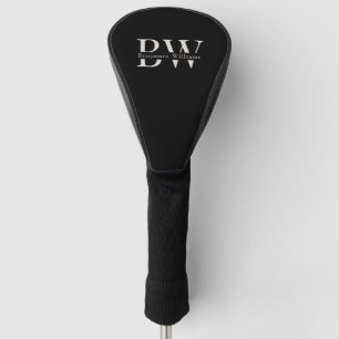 Custom Monogram and Name Classic Black Golf Head Cover