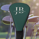 Custom Monogram and Name Classic Green Golf Head Cover<br><div class="desc">A classic look in popular green and ivory beige,  this golf head cover makes a wonderful gift or treat for yourself. It has large monogram initials with simple minimal styling to personalise with your desired initials and also the name spelled out in elegant serif type face.</div>