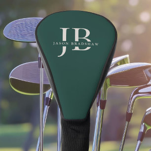 Custom Monogram and Name Classic Green Golf Head Cover