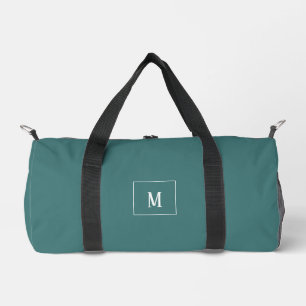 Custom monogram, aqua green all over duffle bag