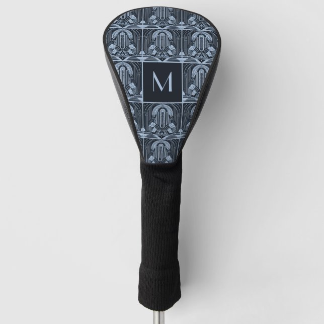 Custom Monogram Art Deco Golf Head Cover (Front)