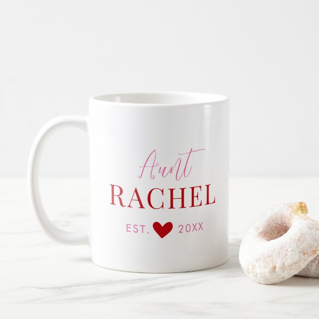 Custom Monogram Aunt Coffee Mug (With Donut)