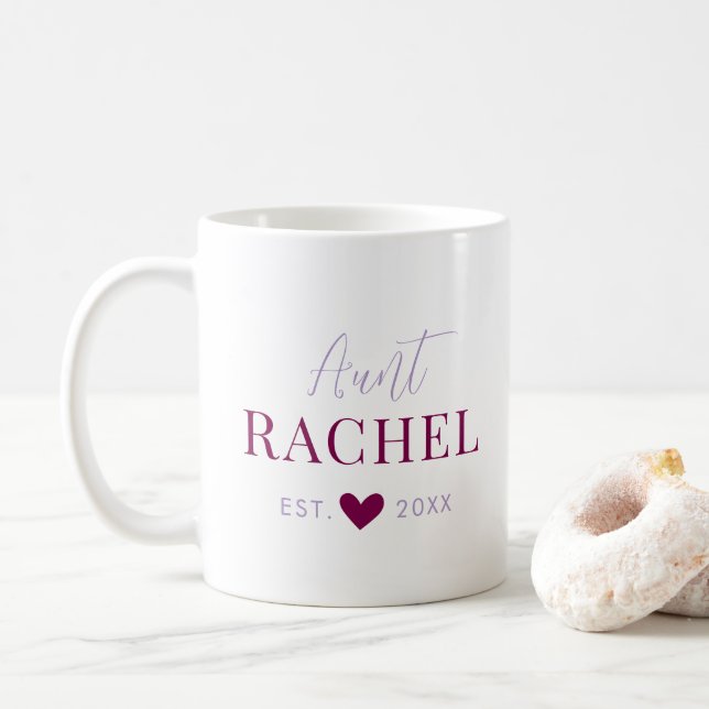 Custom Monogram Aunt Coffee Mug (With Donut)