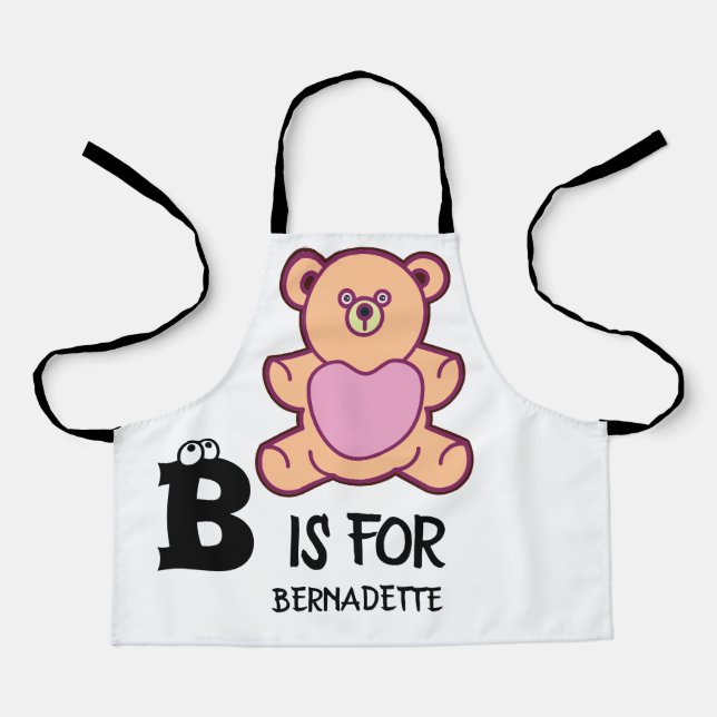 Custom monogram B is for bear funny cute animal Apron (Front)