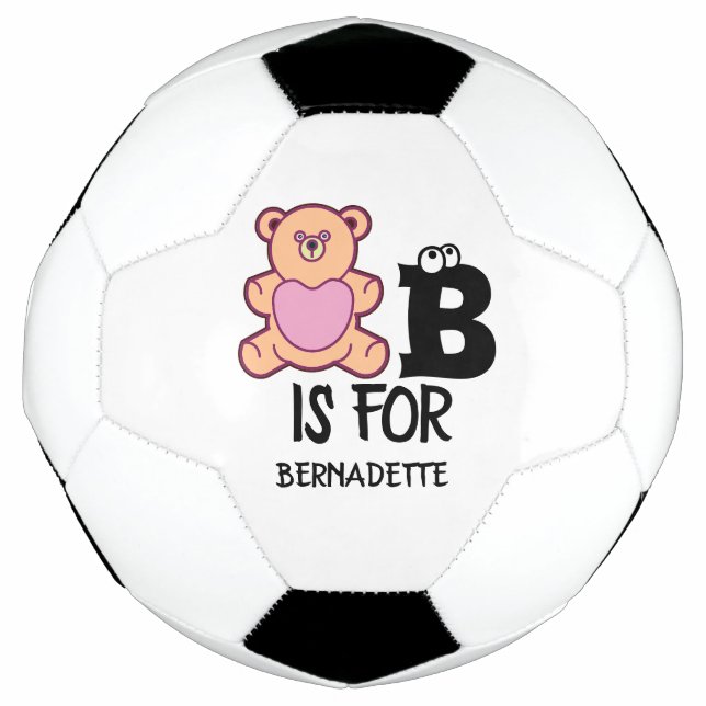 Custom monogram B is for bear funny cute animal Football (Front)