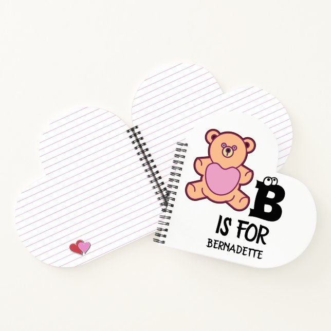 Custom monogram B is for bear funny cute animal Notebook (Inside)