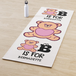 Custom monogram B is for bear funny cute animal Yoga Mat