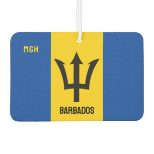 Custom Monogram Barbados Flag Car Air Freshener