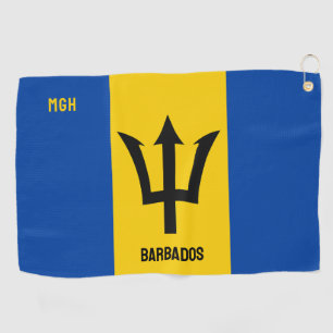 Custom Monogram Barbados Flag Golf Towel