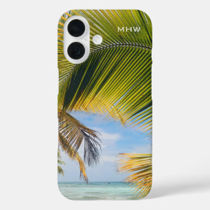 Custom monogram Beach Palms phone cases