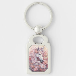 Custom Monogram Beautiful Unicorn Key Ring