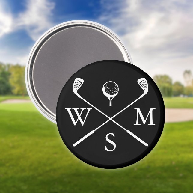 Custom Monogram Black And White Magnet (Custom Monogram Black And White Magnet)