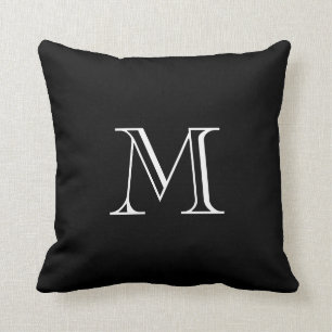 Custom Monogram Black and White Throw Pillows 2
