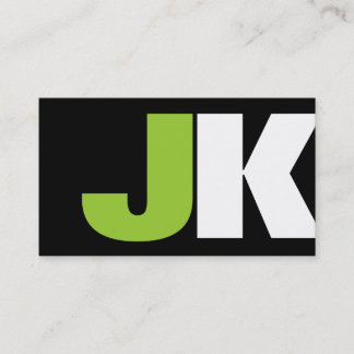 Custom Monogram Black Business Card