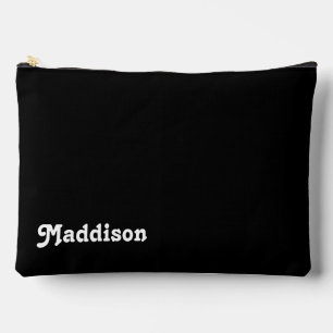 Custom monogram, black retro typography accessory pouch