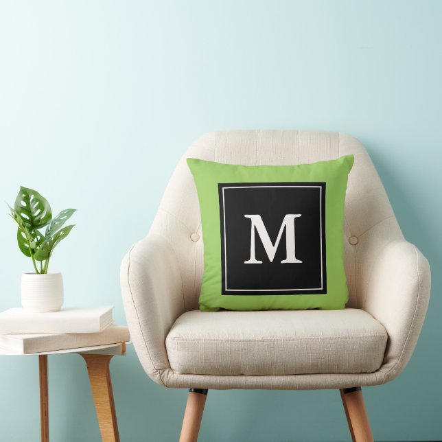 Custom monogram block letter throw pillow (Chair)