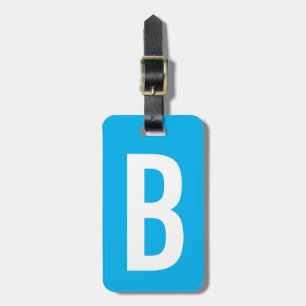 Custom monogram blue acrylic travel luggage tag