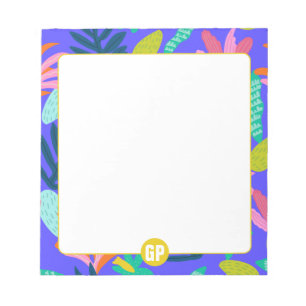 custom monogram blue pretty cute Notepad