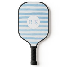 Custom Monogram Blue Striped Pickleball Paddle