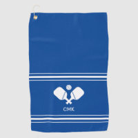 Custom Monogram Blue White Pickleball Sweat Towel
