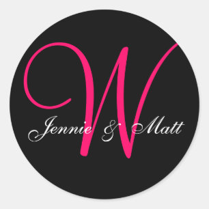 Custom Monogram Bride Groom Names Stickers