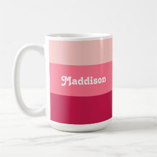 Custom monogram, bright pink retro typography  coffee mug