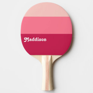 Custom monogram, bright pink retro typography  ping pong paddle