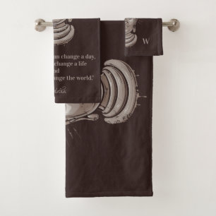 Custom monogram Buddha Quote towel set