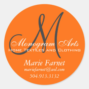Custom Monogram Business Sticker