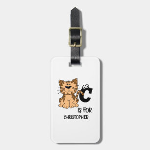 Custom monogram C is for Cats cute kitty kitten Luggage Tag