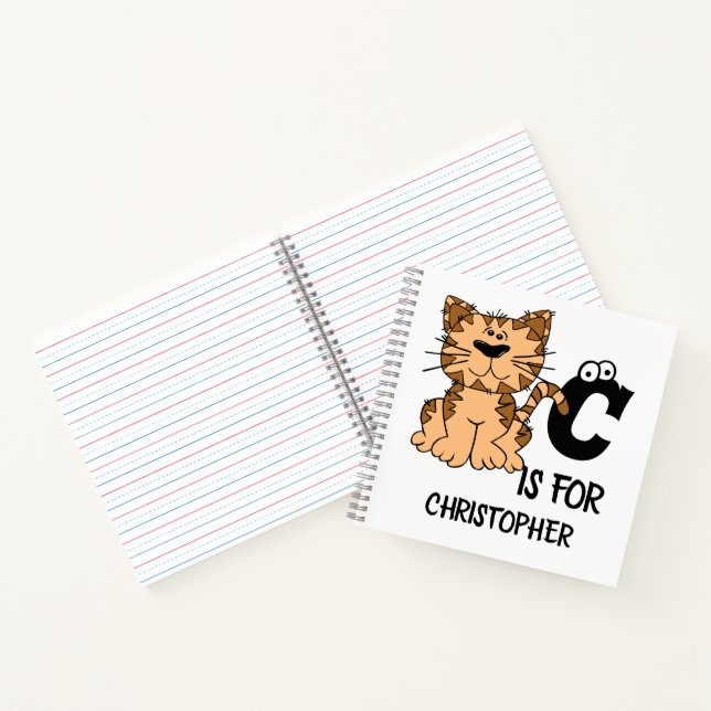 Custom monogram C is for Cats cute kitty kitten Notebook (Inside)