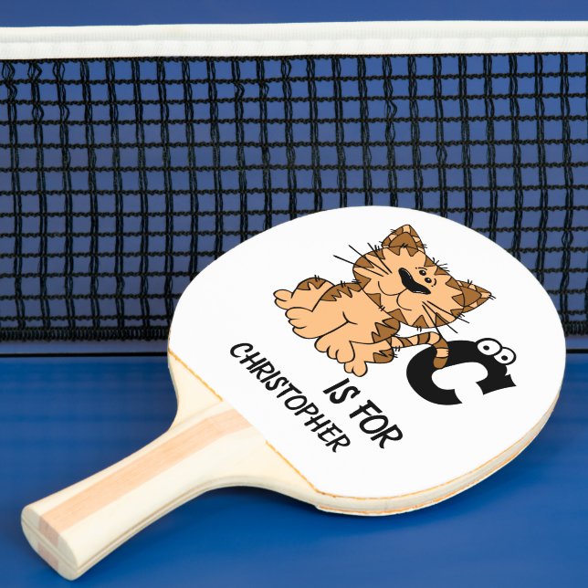 Custom monogram C is for Cats cute kitty kitten Ping Pong Paddle (Insitu)