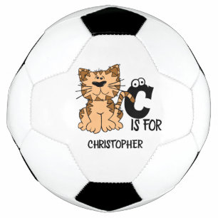 Custom monogram C is for Cats cute kitty kitten T- Football
