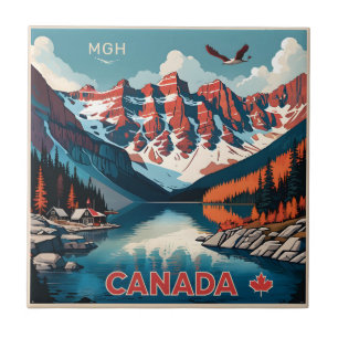 Custom Monogram Canada Travel Poster Tile