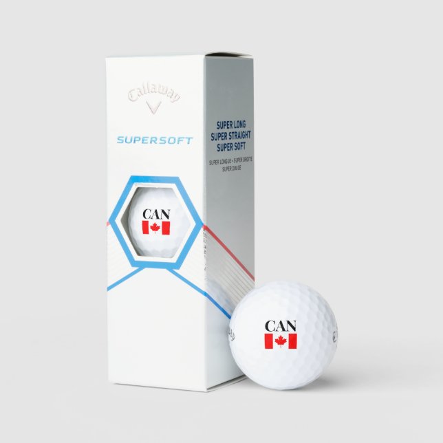 Custom monogram Canadian flag Callaway supersoft Golf Balls (Packaging)