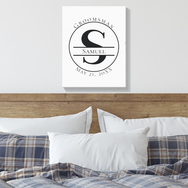 Custom Monogram Canvas Print (Insitu(Bedroom))