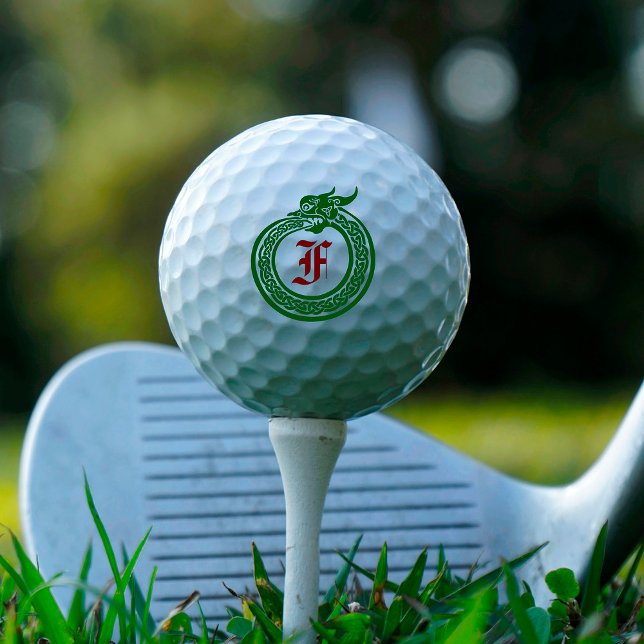 Custom Monogram Celtic Style Ouroboros Golf Balls (Creator Uploaded)