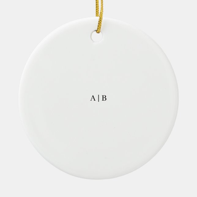 Custom Monogram Ceramic Tree Decoration (Front)