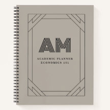 Custom Monogram Charcoal & Taupe Minimalist