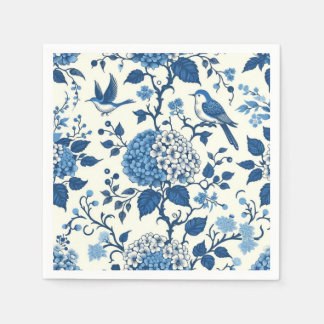 Custom Monogram Chinoiserie Blue and White  Napkin