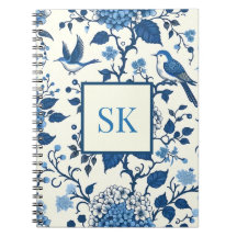 Custom Monogram Chinoiserie Chic, Hydrangeas 