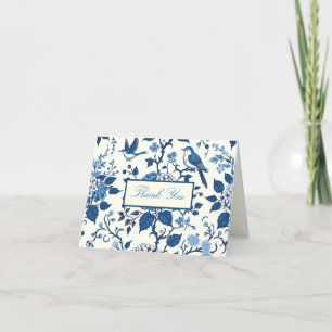 Custom Monogram Chinoiserie Chic, Thank You  Card