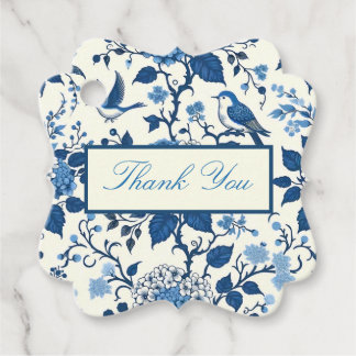 Custom Monogram Chinoiserie Chic, Thank You  Favour Tags