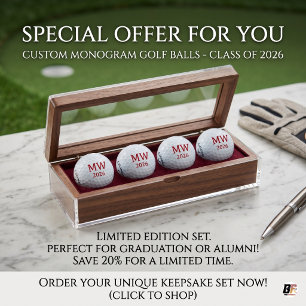 Custom Monogram Class of 2026 Varsity Golf Balls