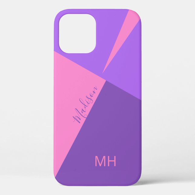 Custom monogram Colour Blocks phone cases (Back)