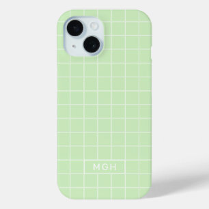 Custom Monogram & Colour Geometric Pattern iPhone 15 Case
