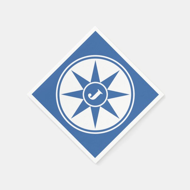 Custom monogram & colour paper napkins (Corner)