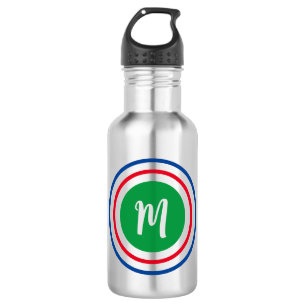 Custom Monogram Concentric Circles Modern  532 Ml Water Bottle