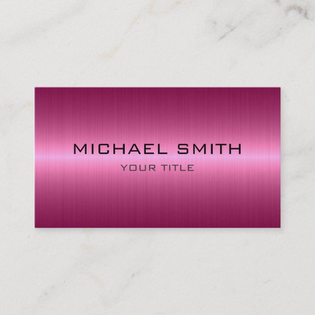 Custom Monogram Cool Stainless Steel Metal 2 Business Card (Front)