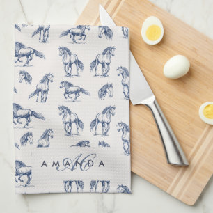 Custom Monogram Coquette Cute Girly Pink Feminine  Tea Towel